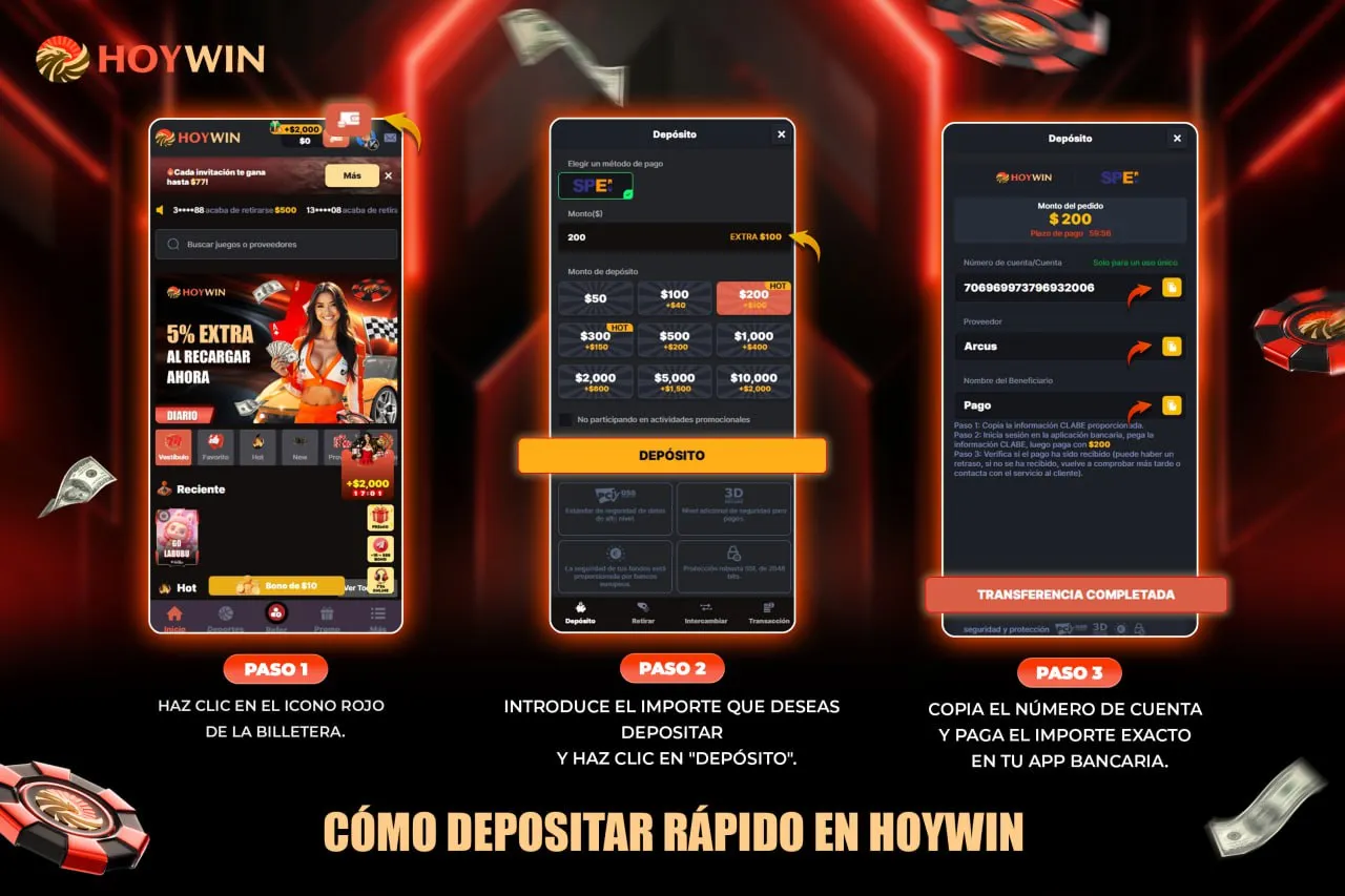 Cómo depositar hoywin